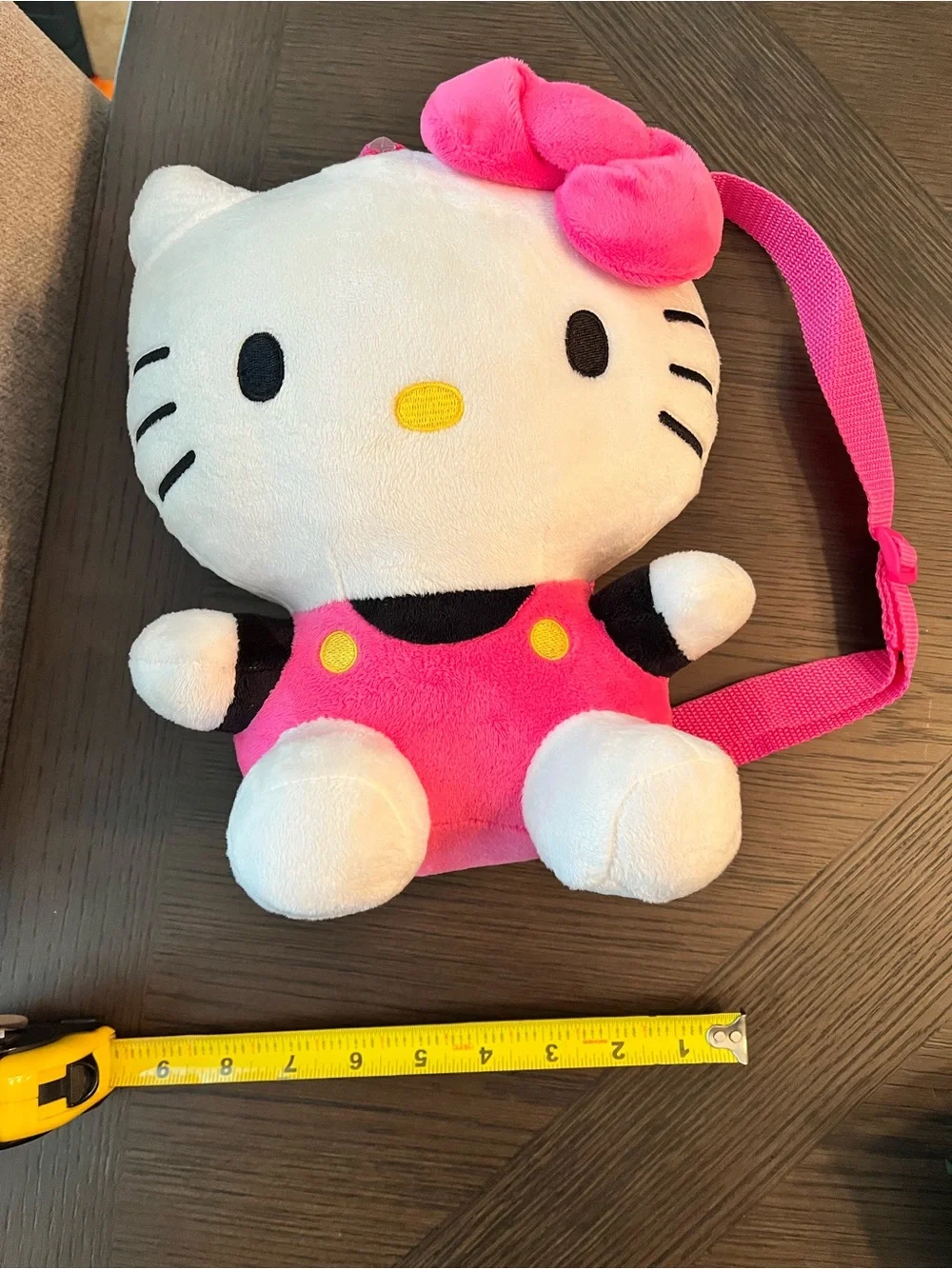 Hello Kitty Plush Mini Backpack Pink White Black Sanrio Kawaii Stuffed Backpack